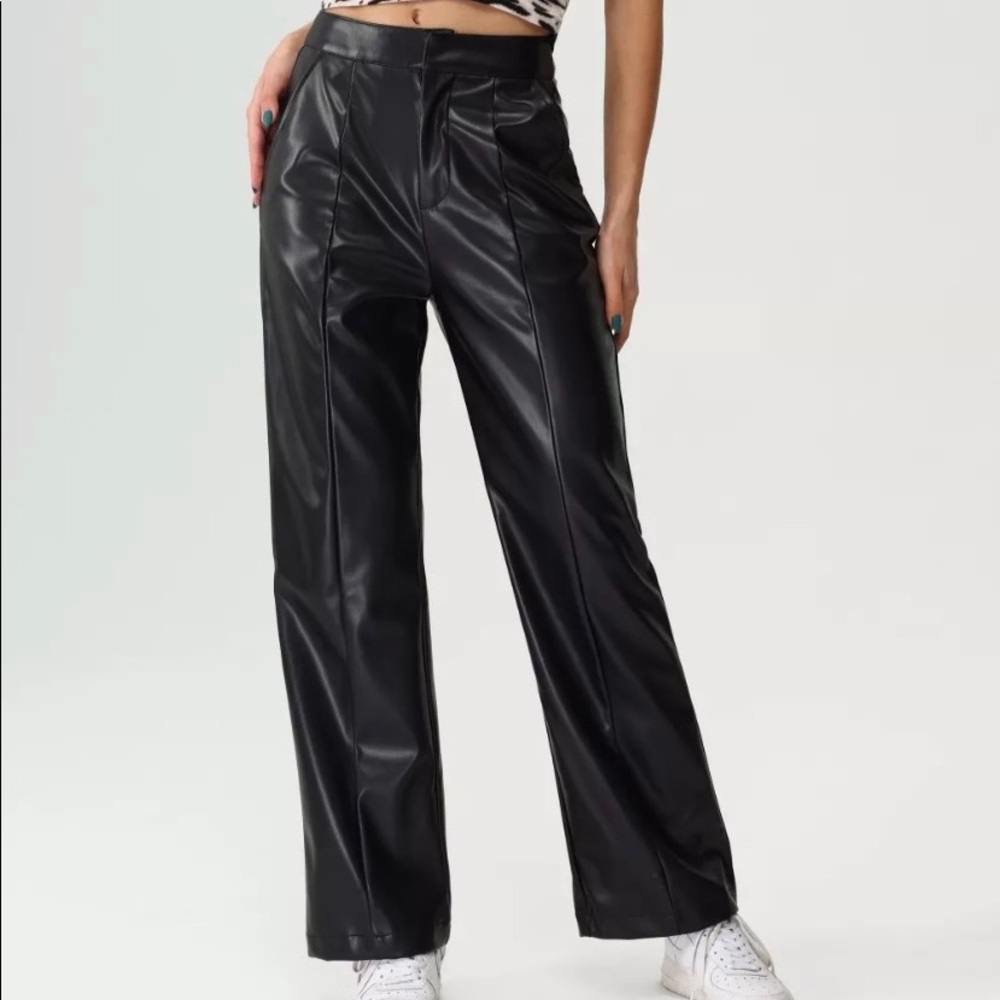 Cider Black Faux Leather Pants